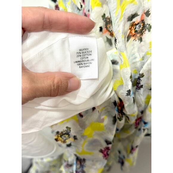 Tanya Taylor Blaire Floral Print Silk-Blend Wrap Flounce Dress Multi Womens 2 - Picture 4 of 5
